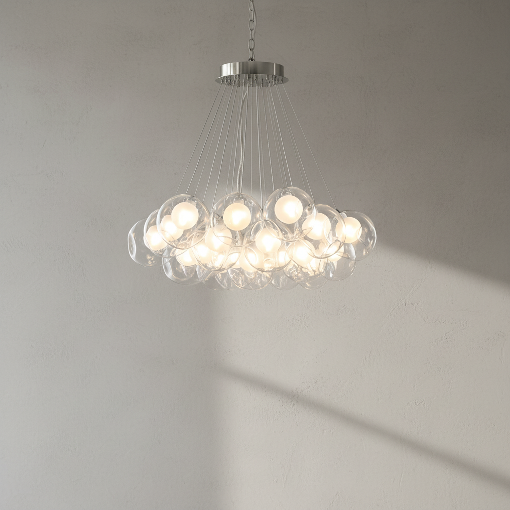 Riviko Aura Orb Modern Glass Chandelier - Background Shot