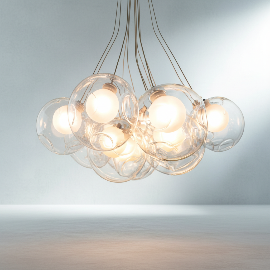 Riviko Aura Orb Modern Glass Chandelier - Background Shot