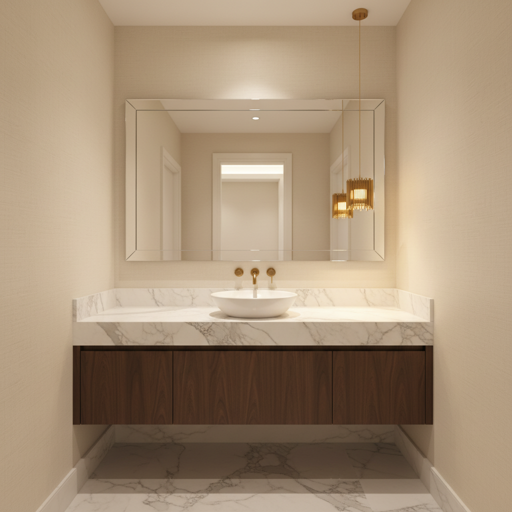 Riviko Aura Grandeur Round Pendant Chandelier - elegant American powder room