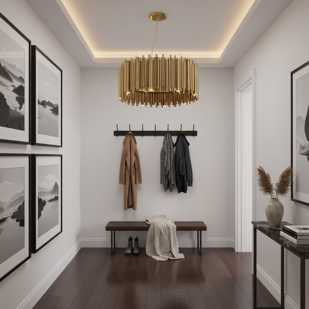 Riviko Aura Grandeur Round Pendant Chandelier - small American hallway or mudroom entry