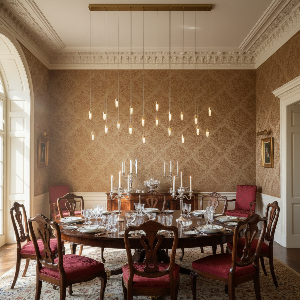 Riviko Quartz Radiance 20-Light Rectangle Chandelier - formal American dining room