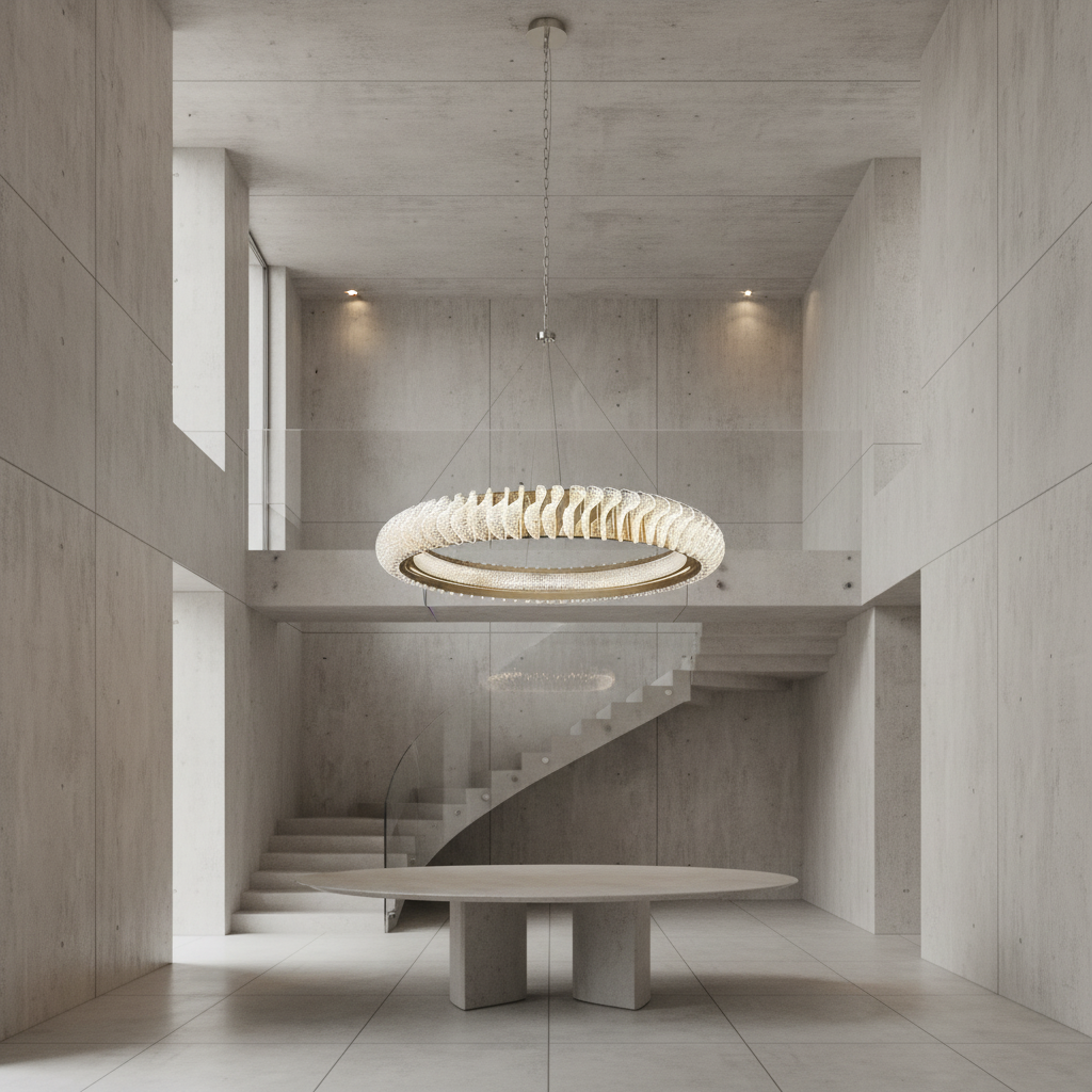 Riviko Grand Luminous Ring Chandelier - Background Shot