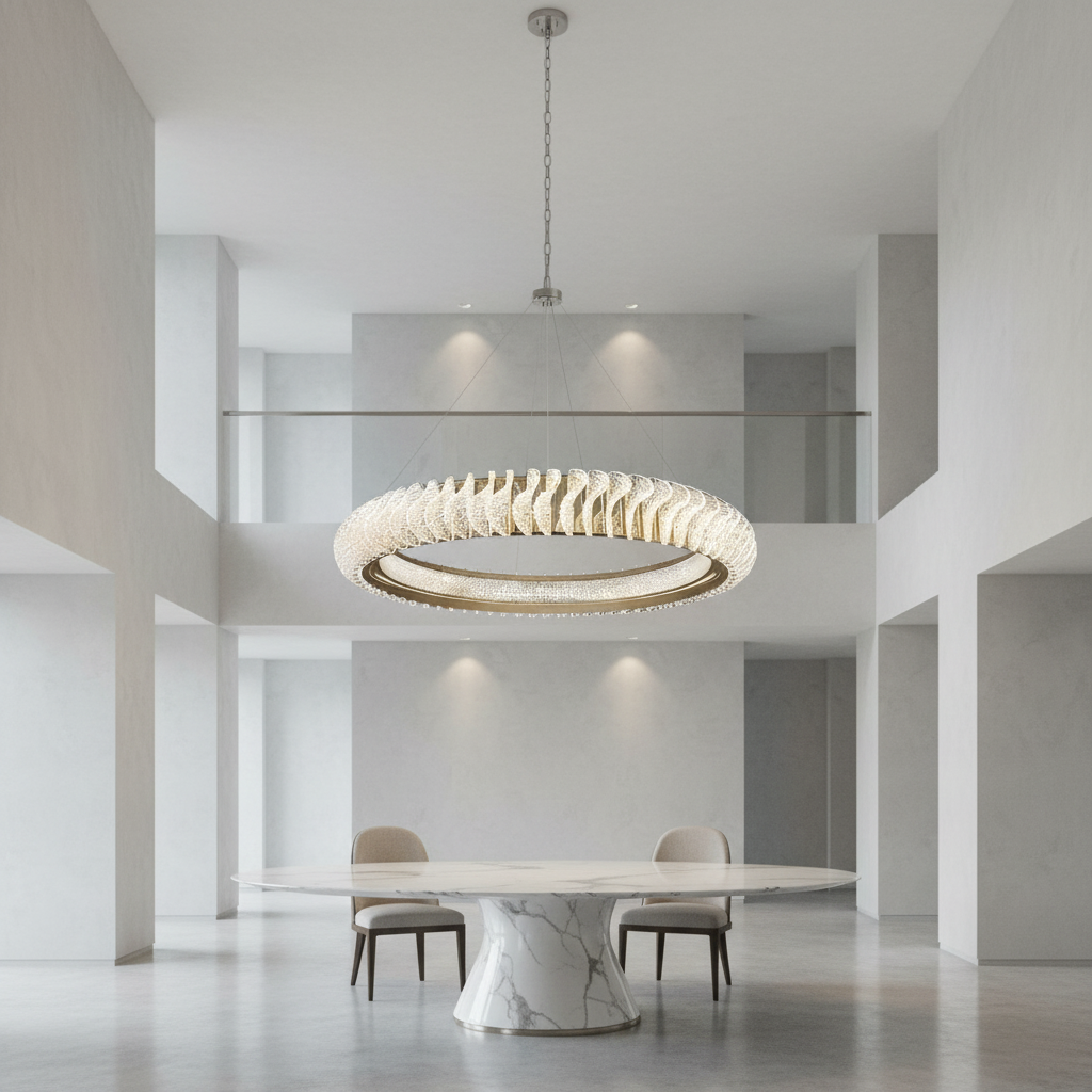 Riviko Grand Luminous Ring Chandelier - Background Shot