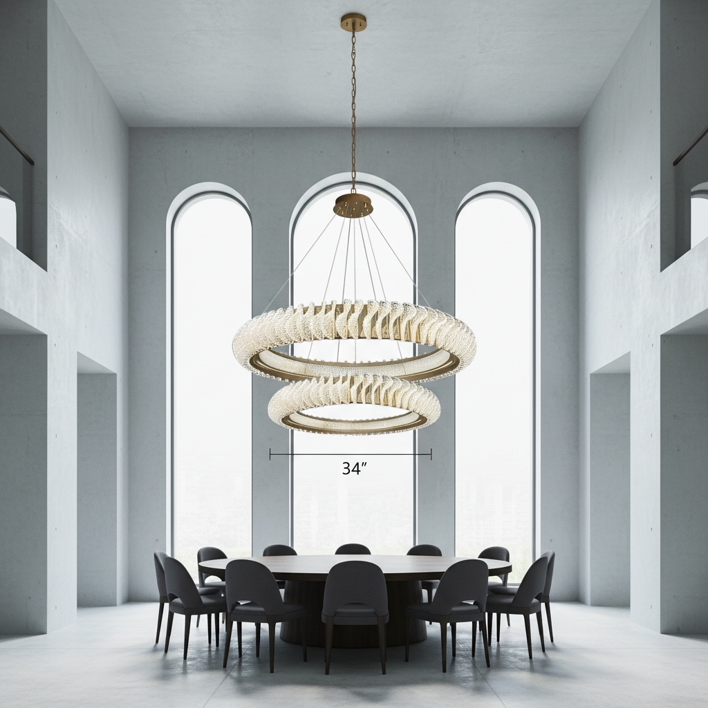 Riviko Grand Luminous Ring Chandelier - Background Shot