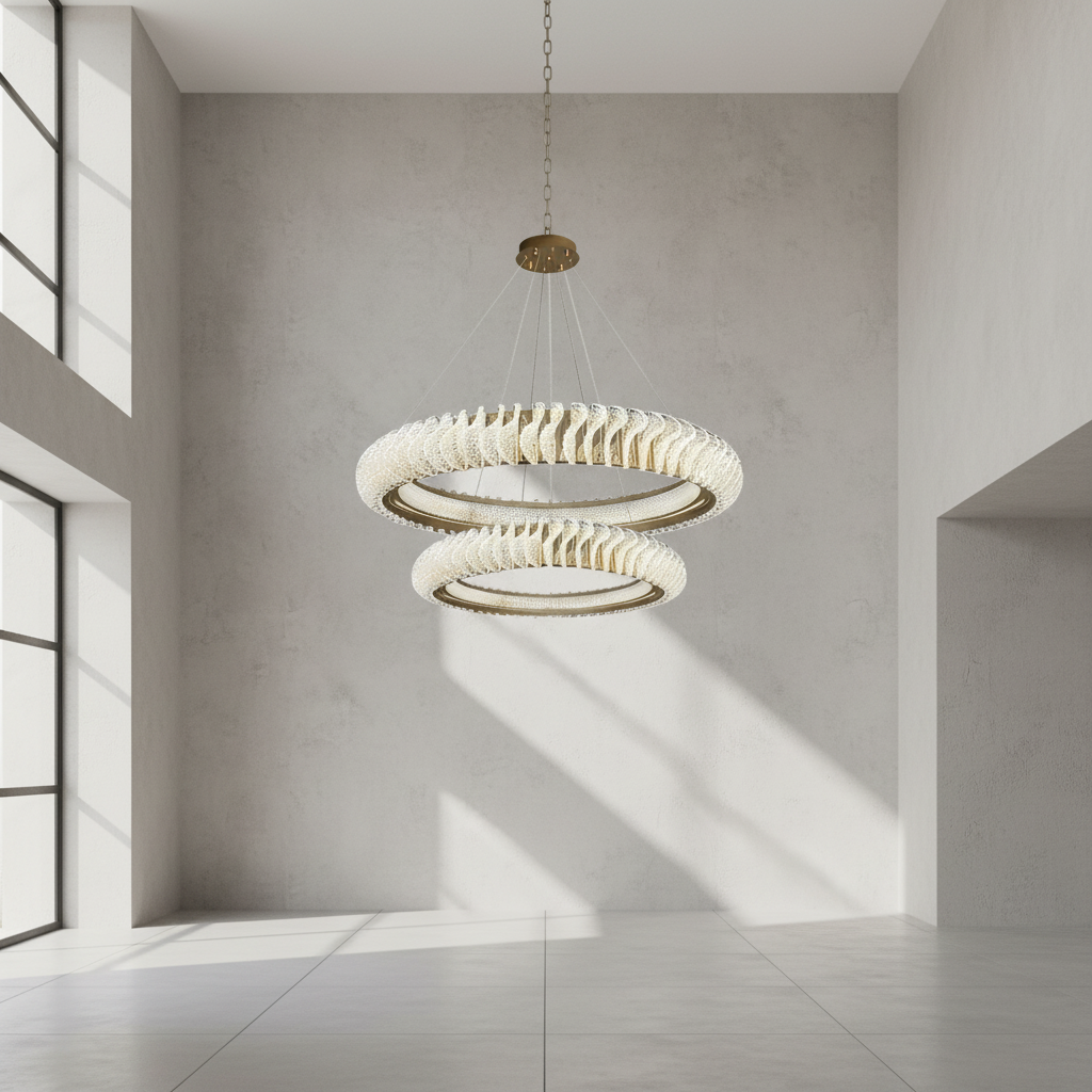 Riviko Grand Luminous Ring Chandelier - Background Shot