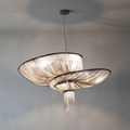 Riviko Radiant Cascade Aluminum Tassel Chandelier - Background Shot