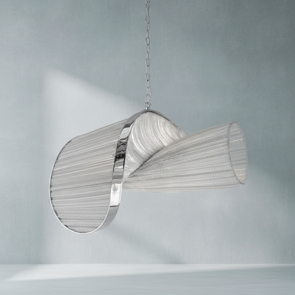 Riviko Radiant Cascade Aluminum Tassel Chandelier - Background Shot