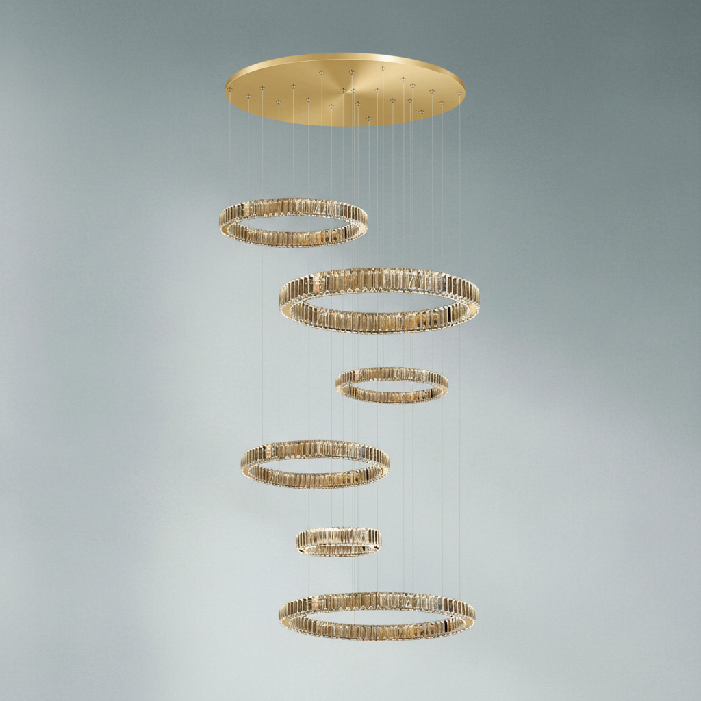 Riviko Radiant Halo Layered Ring Chandelier - Background Shot