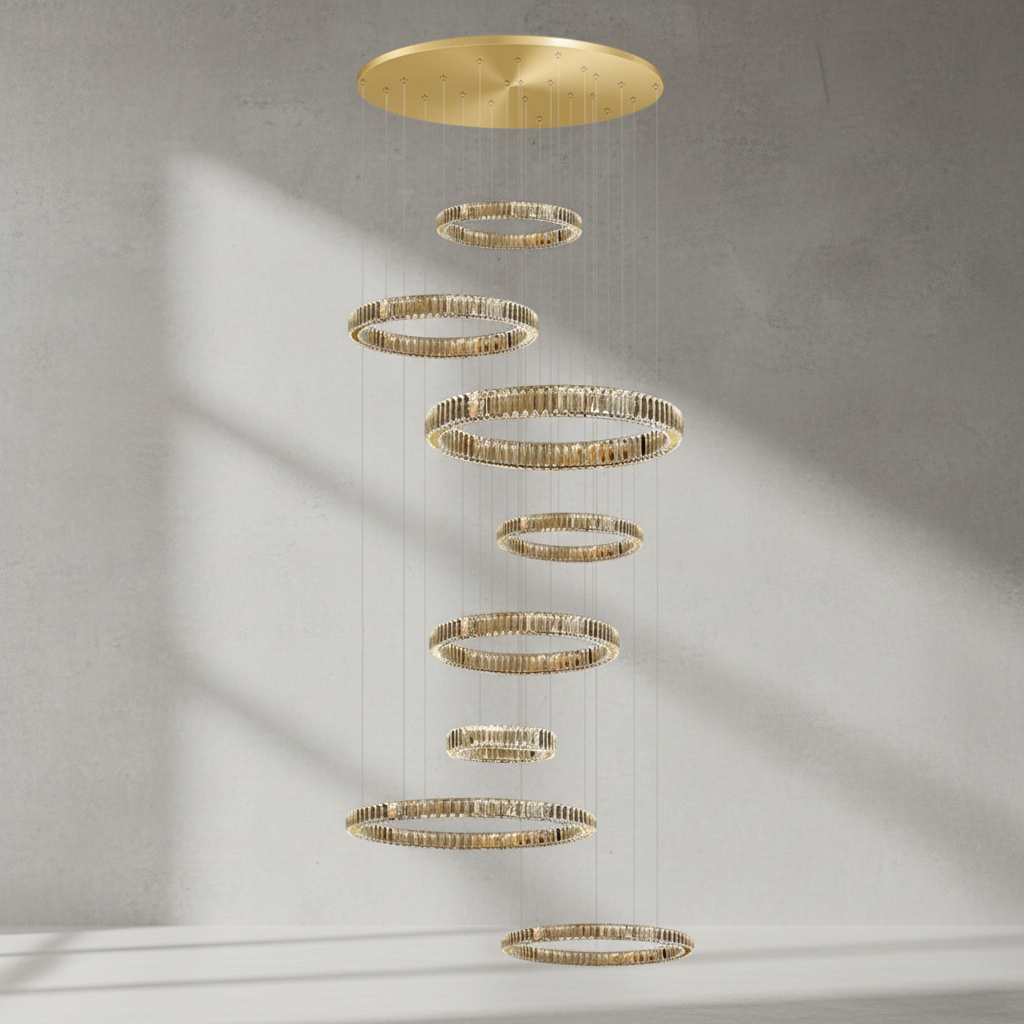 Riviko Radiant Halo Layered Ring Chandelier - Background Shot