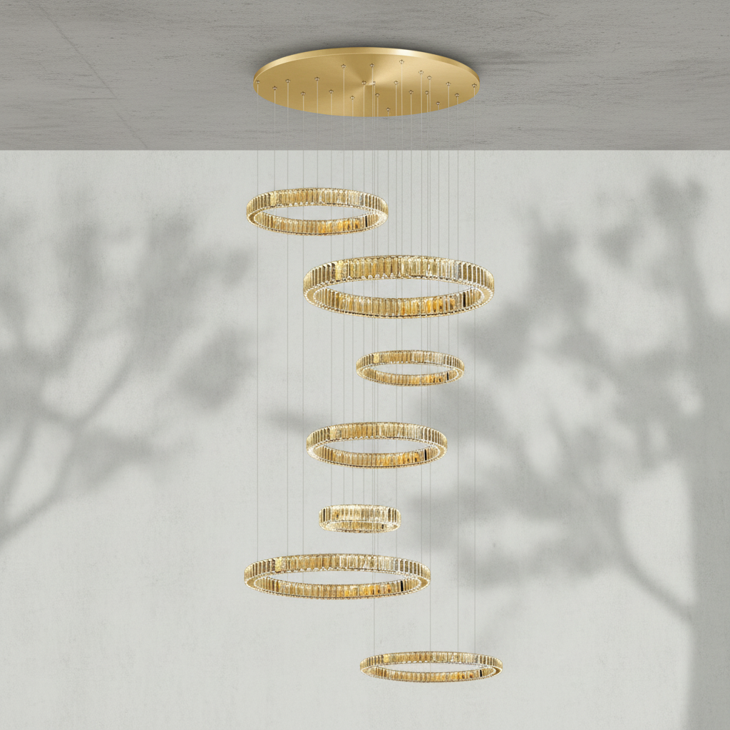 Riviko Radiant Halo Layered Ring Chandelier - Background Shot