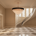 Riviko 60 Inch Luxury Modern Round Crystal Chandelier Lighting for Living Room - grand American estate foyer