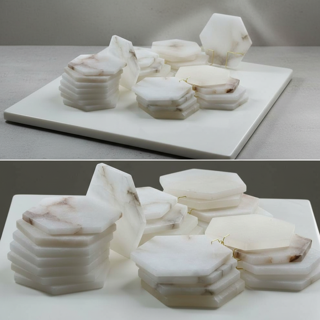 Riviko Alabaster Horizon Modern Chandelier - Background Shot