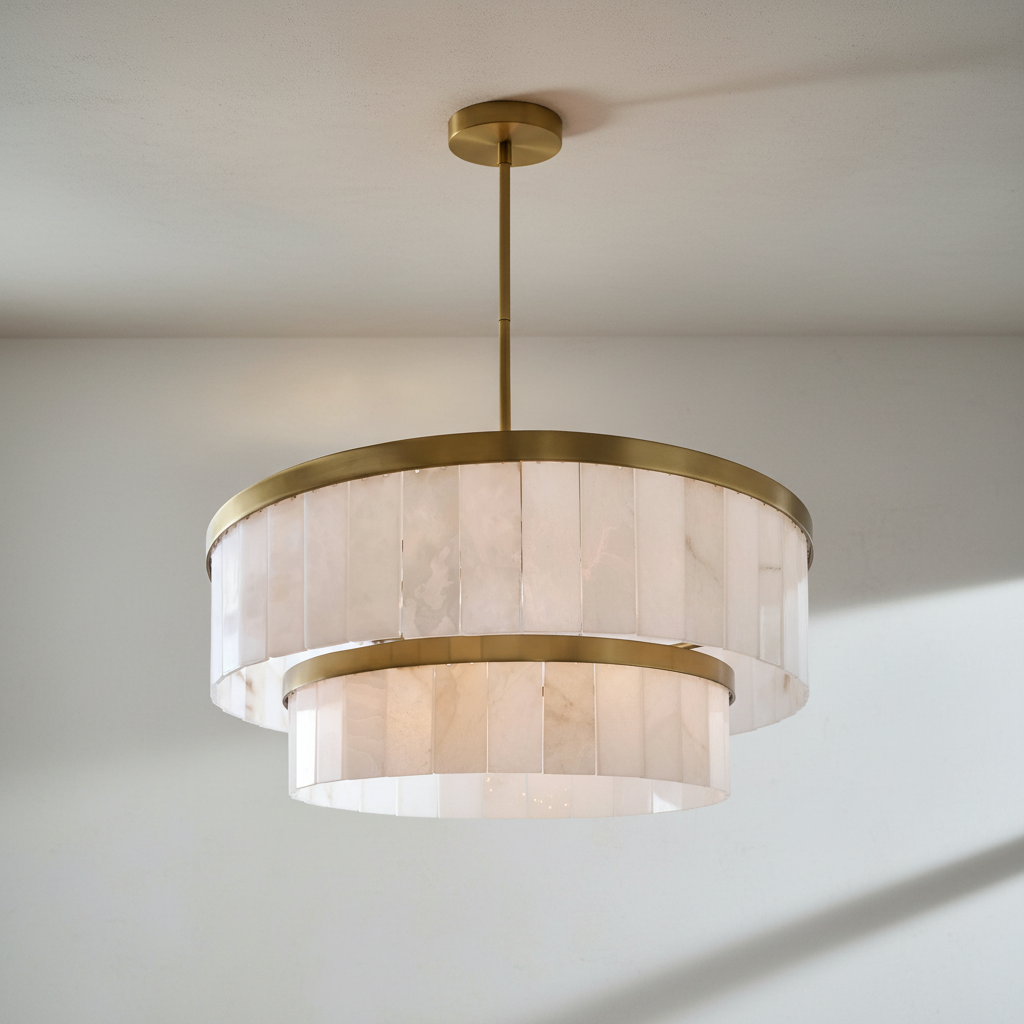 Riviko Alabaster Grand Tiered Chandelier - Background Shot