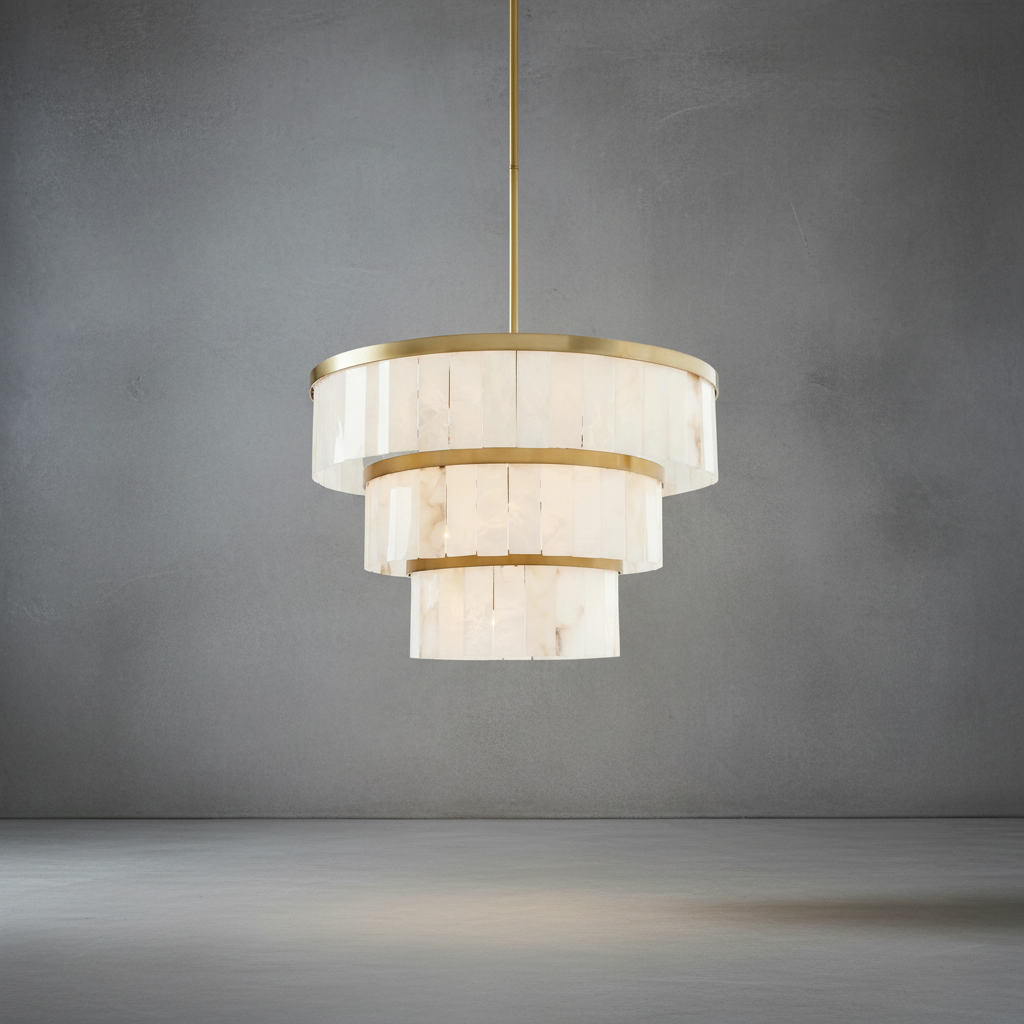 Riviko Alabaster Grand Tiered Chandelier - Background Shot