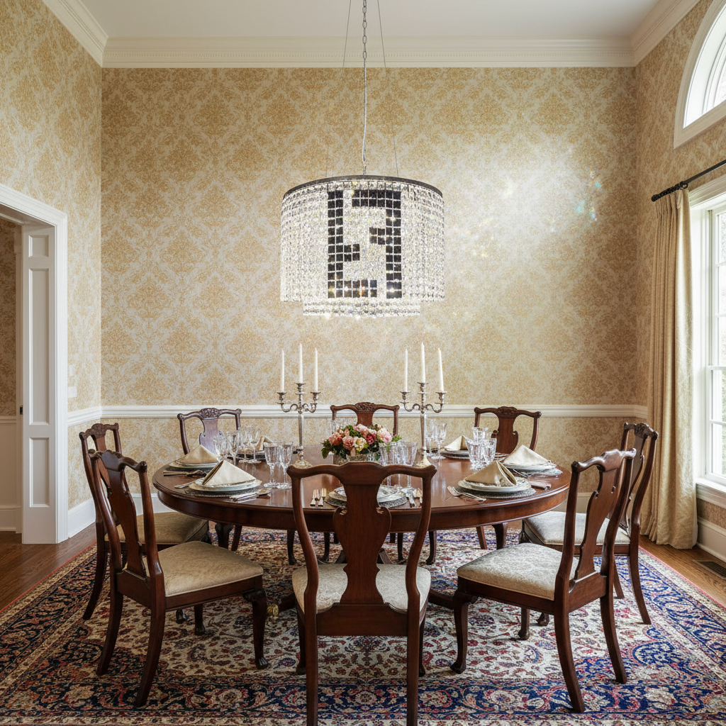 Riviko Radiant Aura Modern Crystal Chandelier - formal American dining room