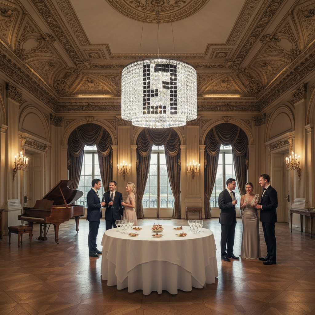 Riviko Radiant Aura Modern Crystal Chandelier - American ballroom or formal entertaining space