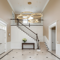 Riviko Aura Quartz Ring Chandelier - elegant American entryway with arched doorway