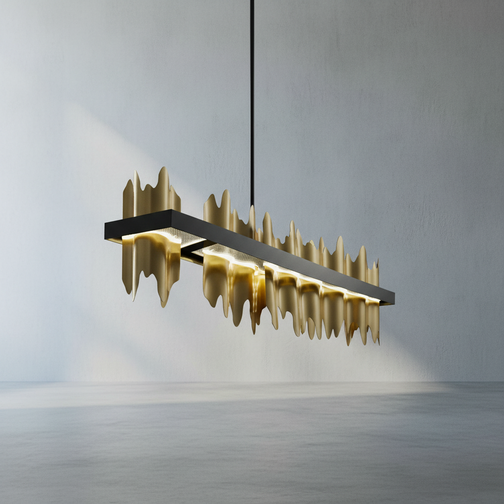 Riviko Sleek Horizon Linear Chandelier - Background Shot