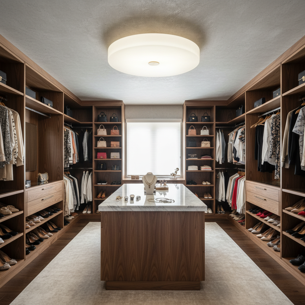 Riviko Alabaster Halo Flush Mount LED Chandelier - luxury American walk-in closet