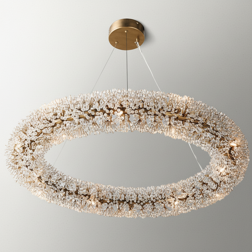 Riviko Radiant Halo Crystal Ring Chandelier - Background Shot