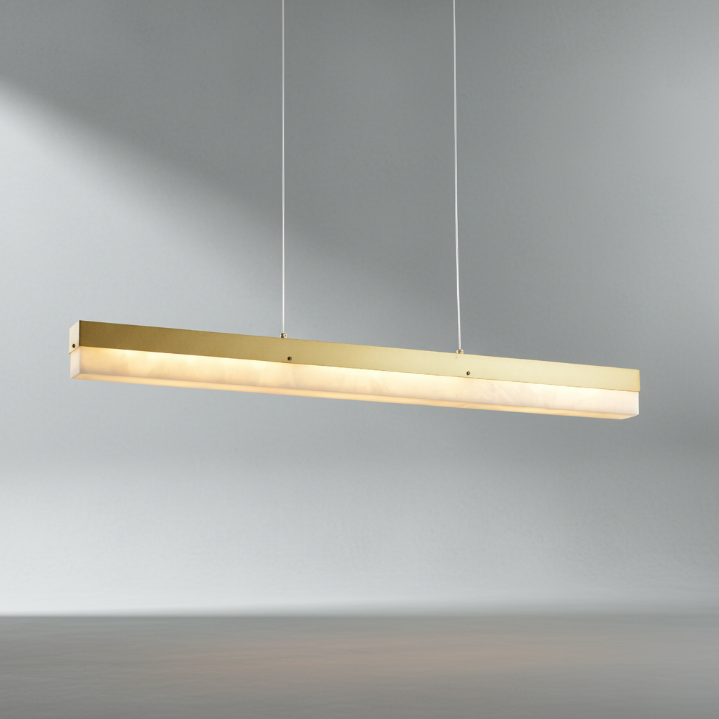 Riviko Veridian Alabaster Linear Island Chandelier - Background Shot