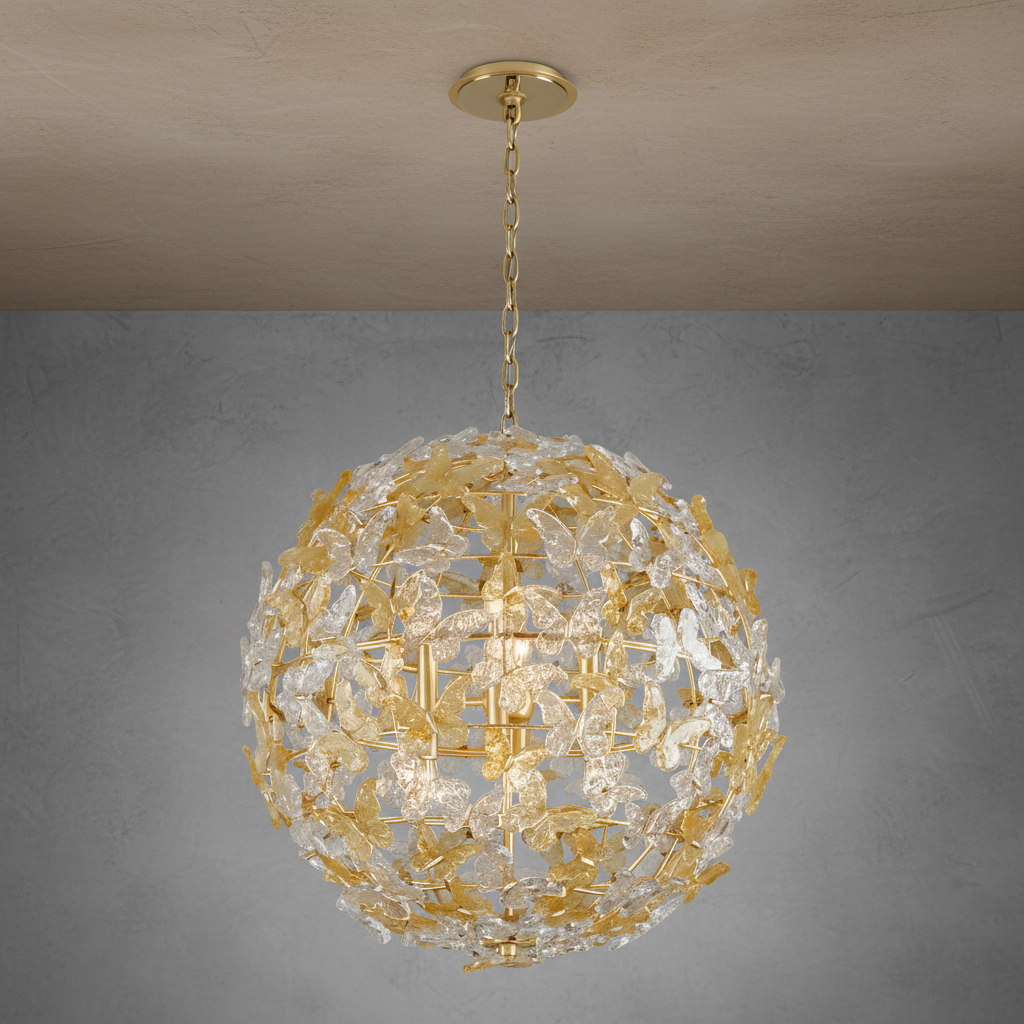 Riviko Radiant Flutter 8-Light Butterfly Chandelier - Background Shot