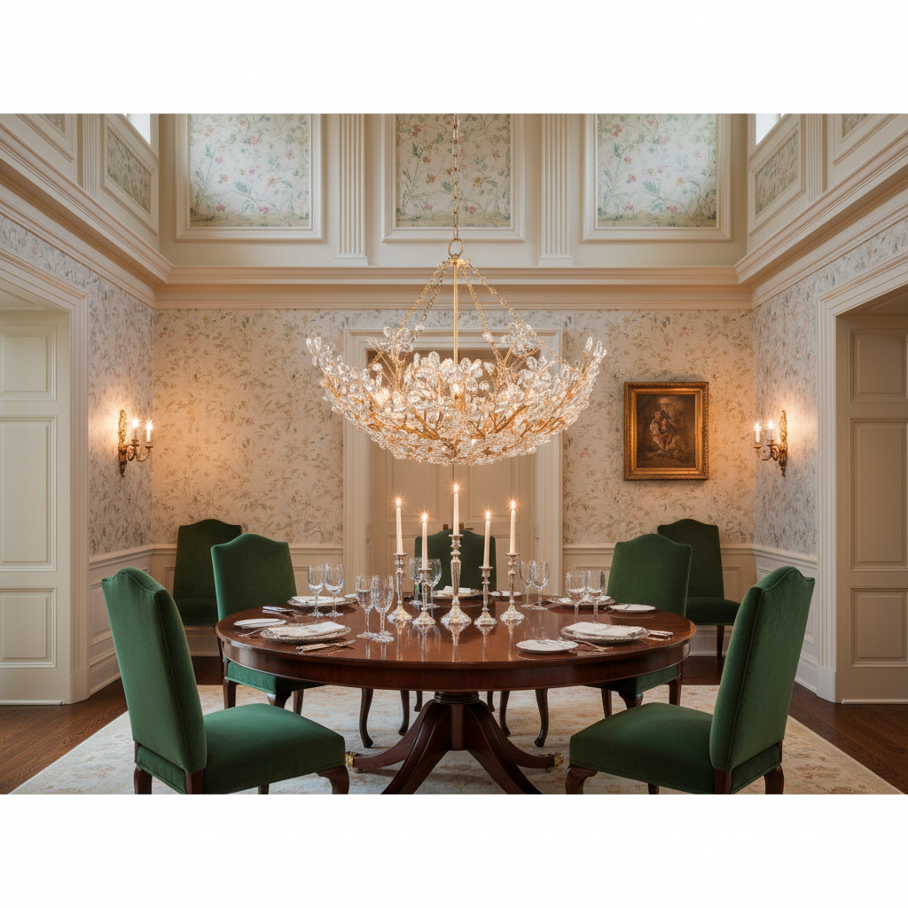 Riviko Radiant Aura 6-Light Round Chandelier - formal American dining room