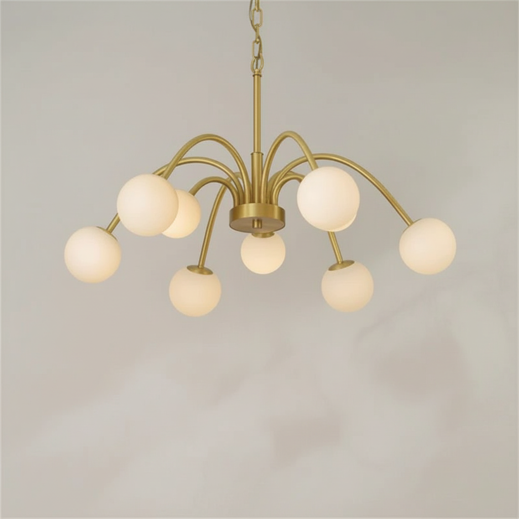 Riviko Celestial Bloom Alabaster Radial Chandelier - Background Shot
