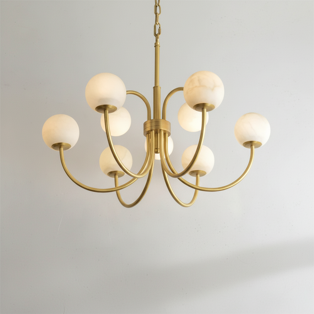 Riviko Celestial Bloom Alabaster Radial Chandelier - Background Shot