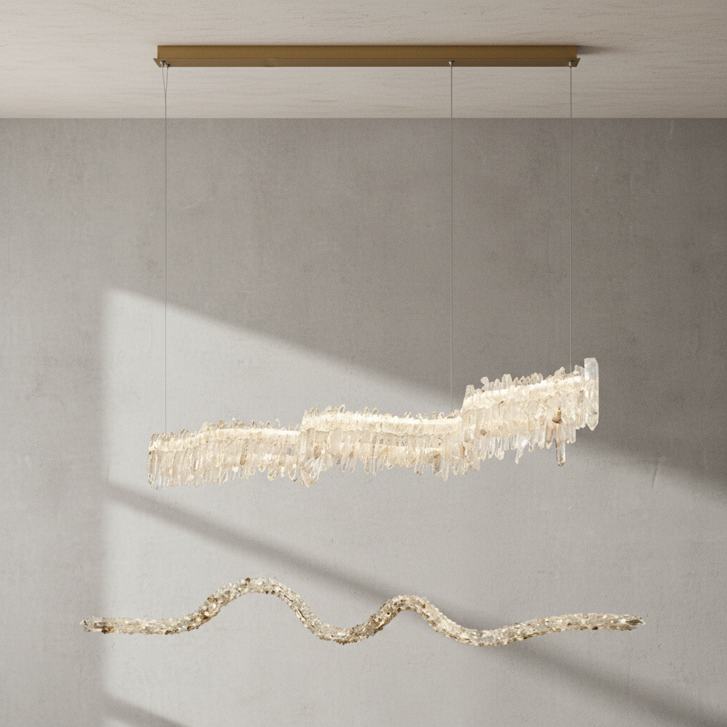Riviko Radiant Quartz Linear Chandelier - Background Shot