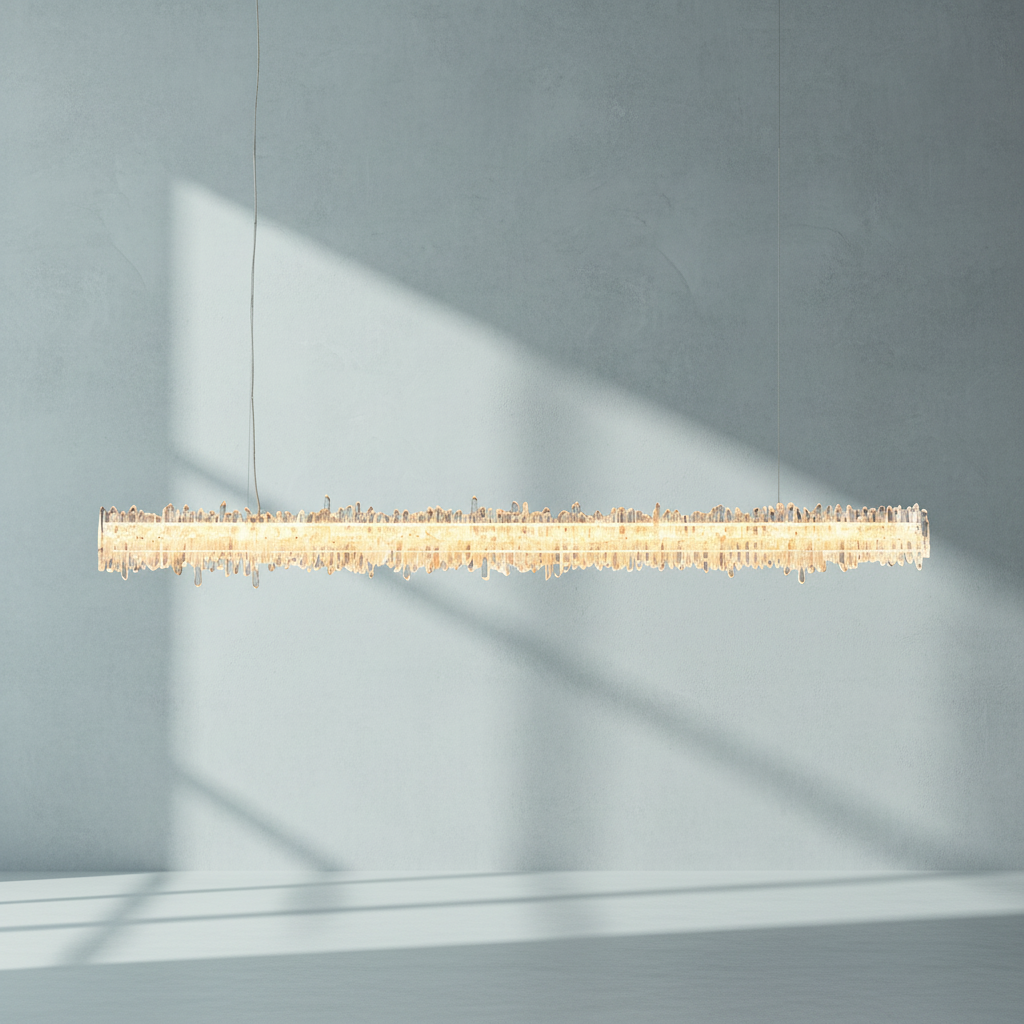 Riviko Radiant Quartz Linear Chandelier - Background Shot