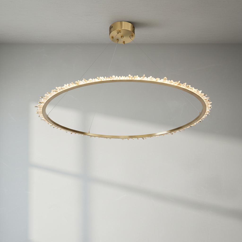 Riviko Radiant Halo Rock Crystal Ring Chandelier - Background Shot