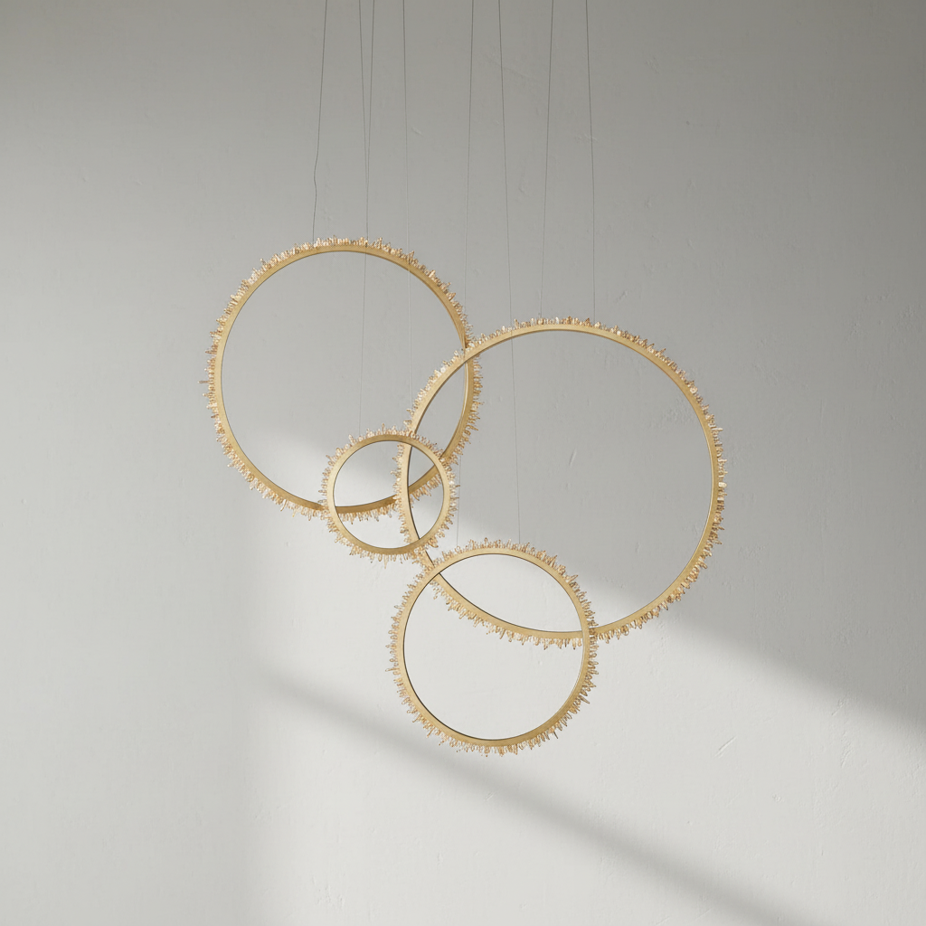 Riviko LG Rock Crystal Ring Chandelier - Studio Shot