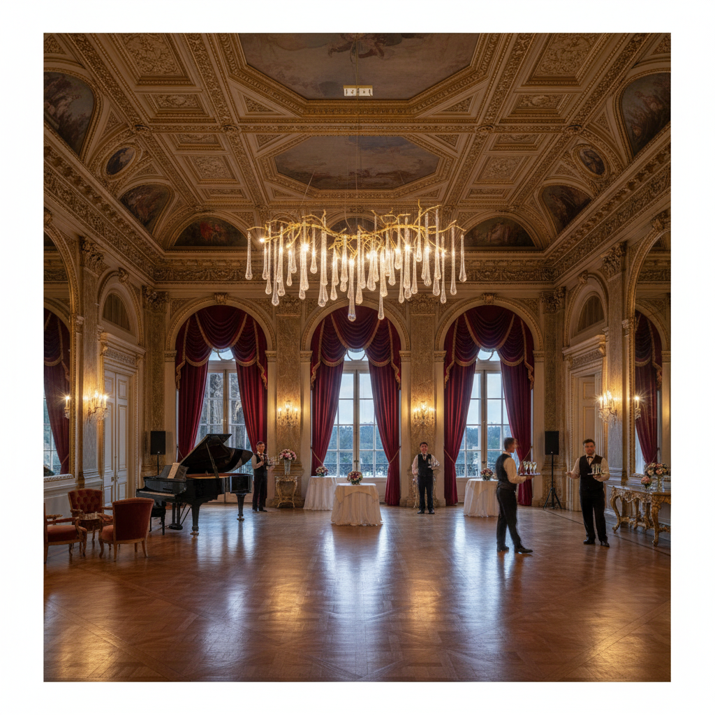 Riviko Veridian Cascade Branch Chandelier - American ballroom or formal entertaining space