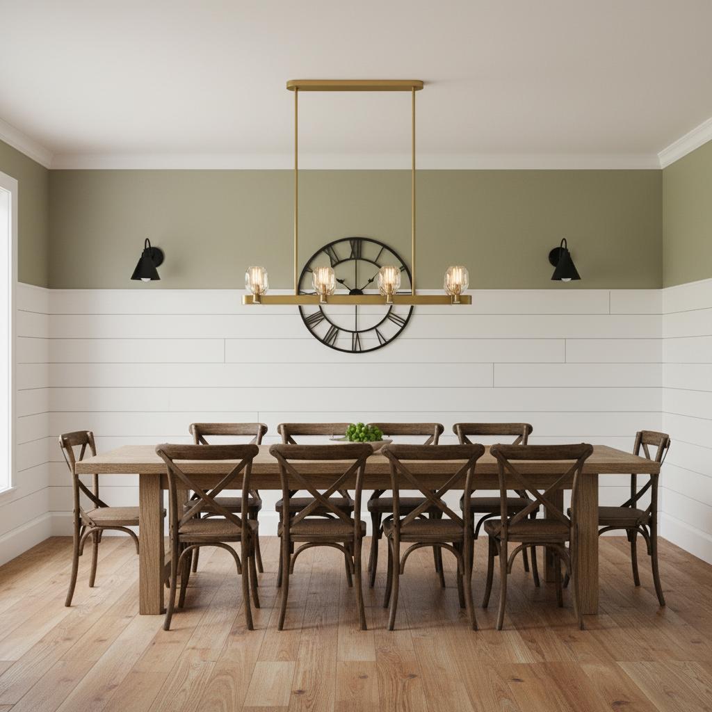 Riviko Radiant Linear 8-Light Chandelier - modern American farmhouse dining room