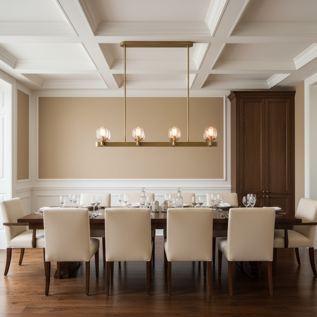 Riviko Radiant Linear 8-Light Chandelier - formal American dining room