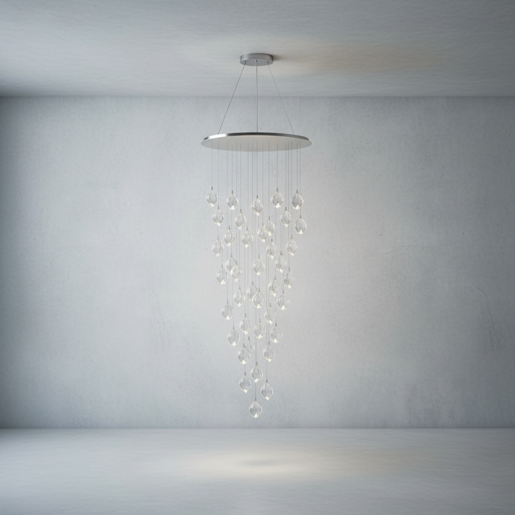 Riviko Porcelain Bloom Cascading Pendant Chandelier - Background Shot