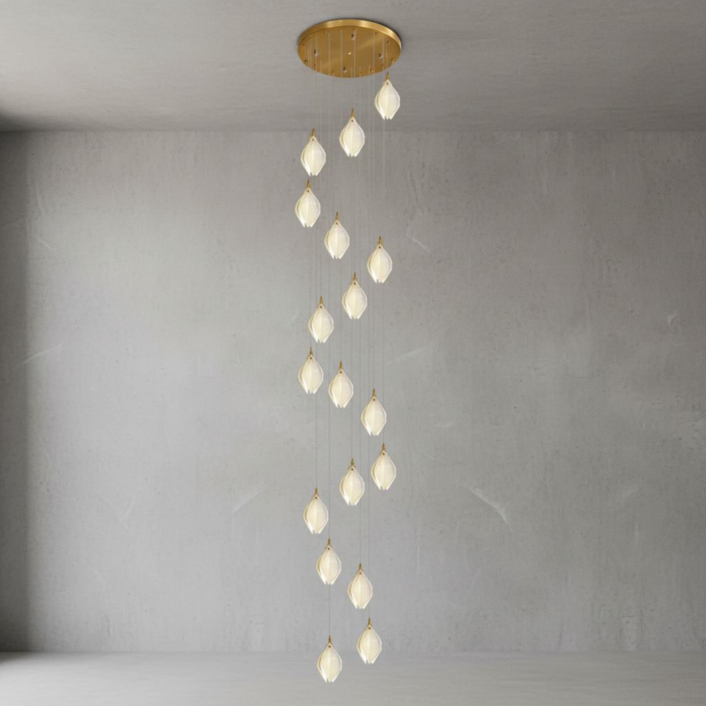 Riviko Porcelain Bloom Cascading Pendant Chandelier - Background Shot