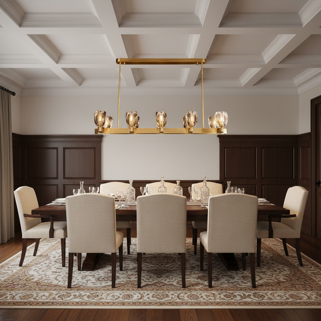 Riviko Canson Linear Modern 8 lights Dining Room Chandelier - formal American dining room