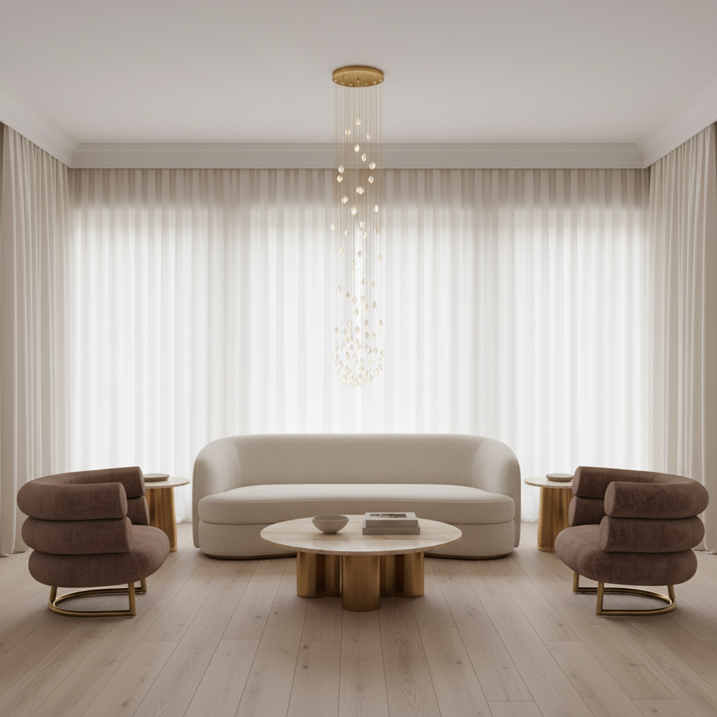 Riviko Porcelain Bloom Cascading Pendant Chandelier - sophisticated American living room