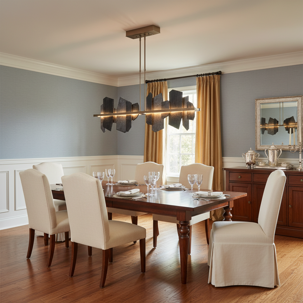 Riviko Aetheria Grand Linear Chandelier - American transitional dining room