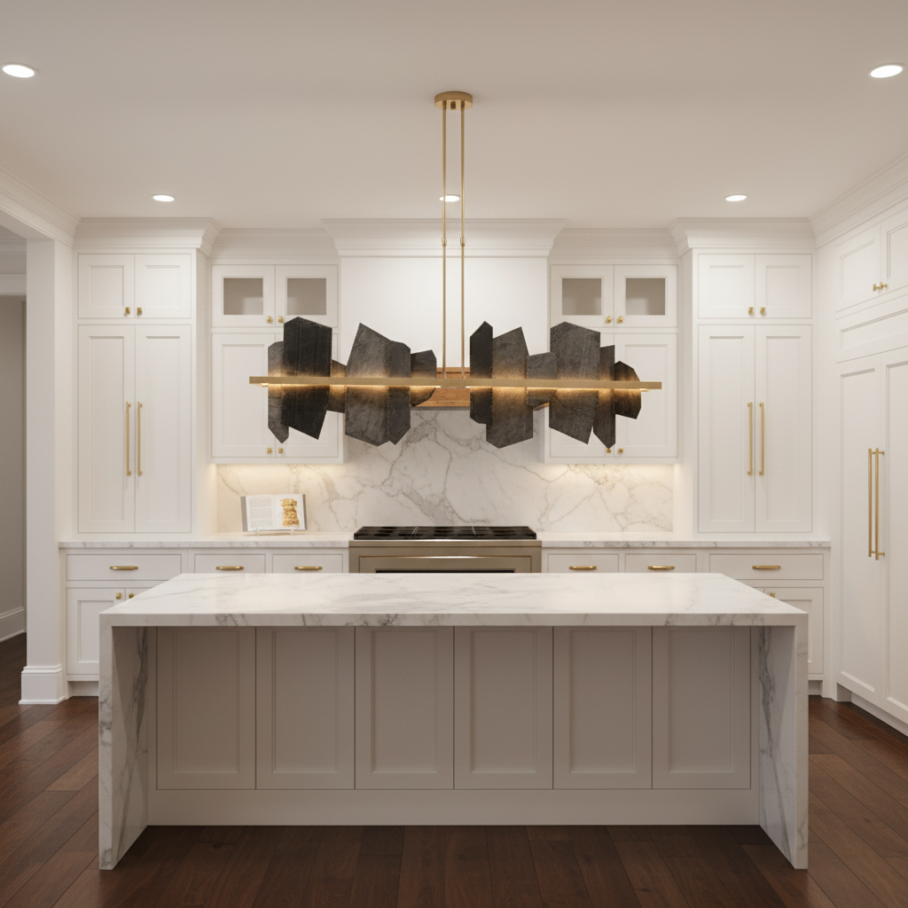 Riviko Aetheria Grand Linear Chandelier - upscale American kitchen