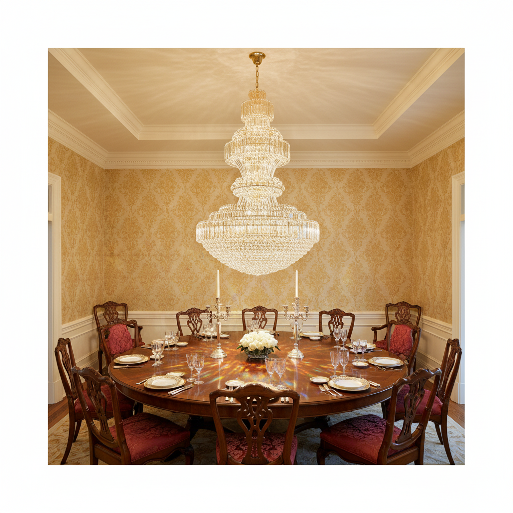 Riviko Radiant Grandeur Round Crystal Chandelier - formal American dining room