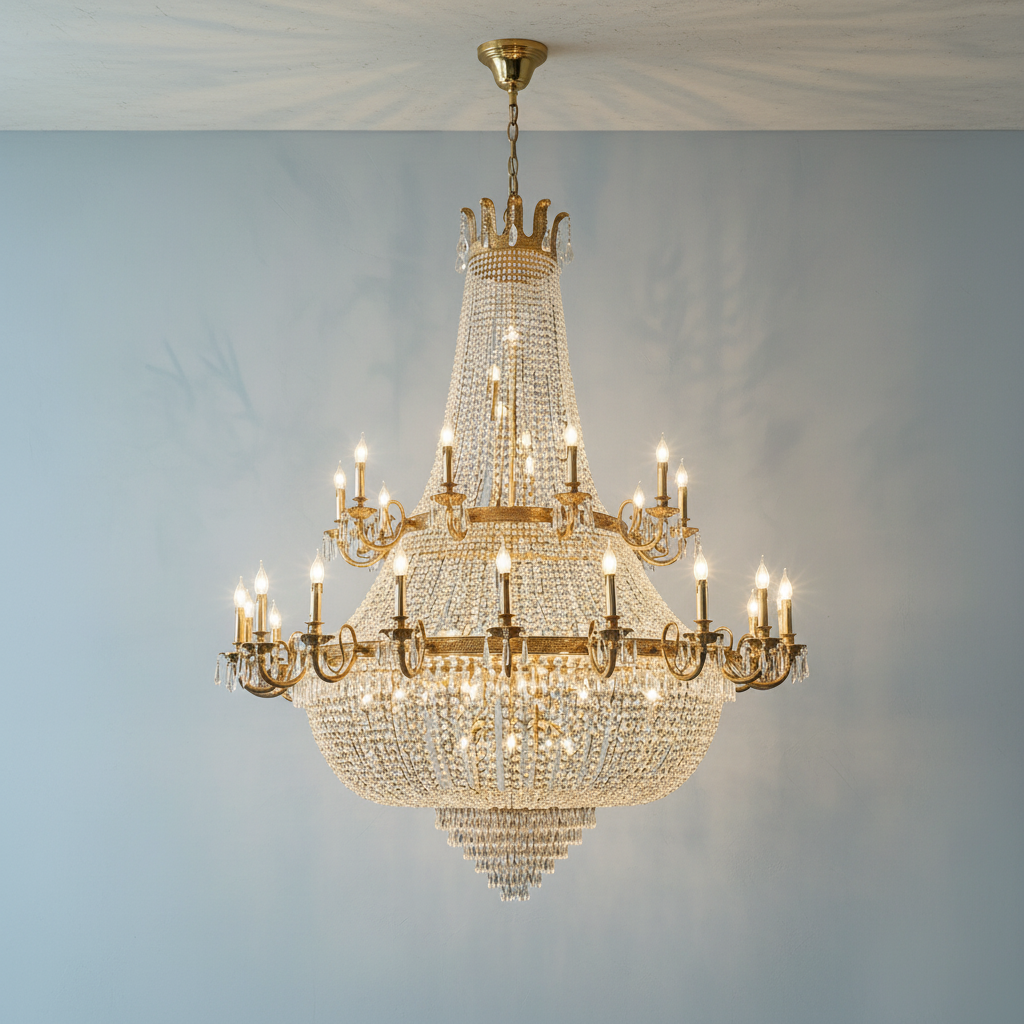 Riviko Grand Lumière Double-Layer Crystal Chandelier - Background Shot