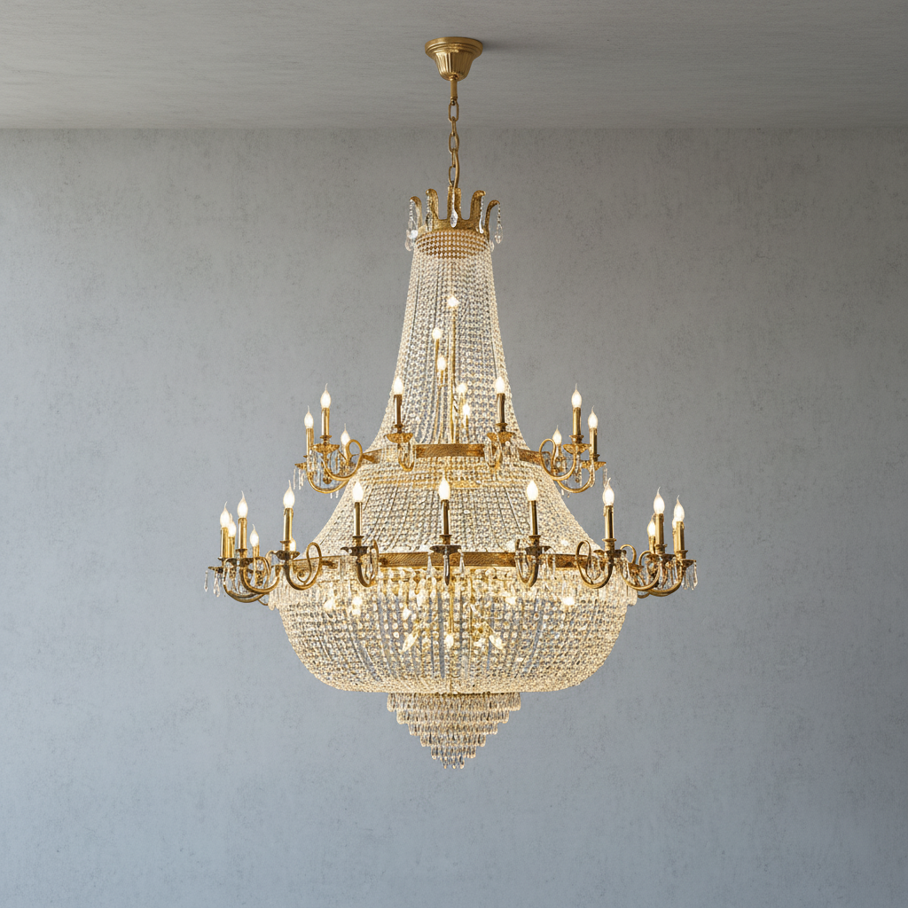 Riviko Grand Lumière Double-Layer Crystal Chandelier - Background Shot