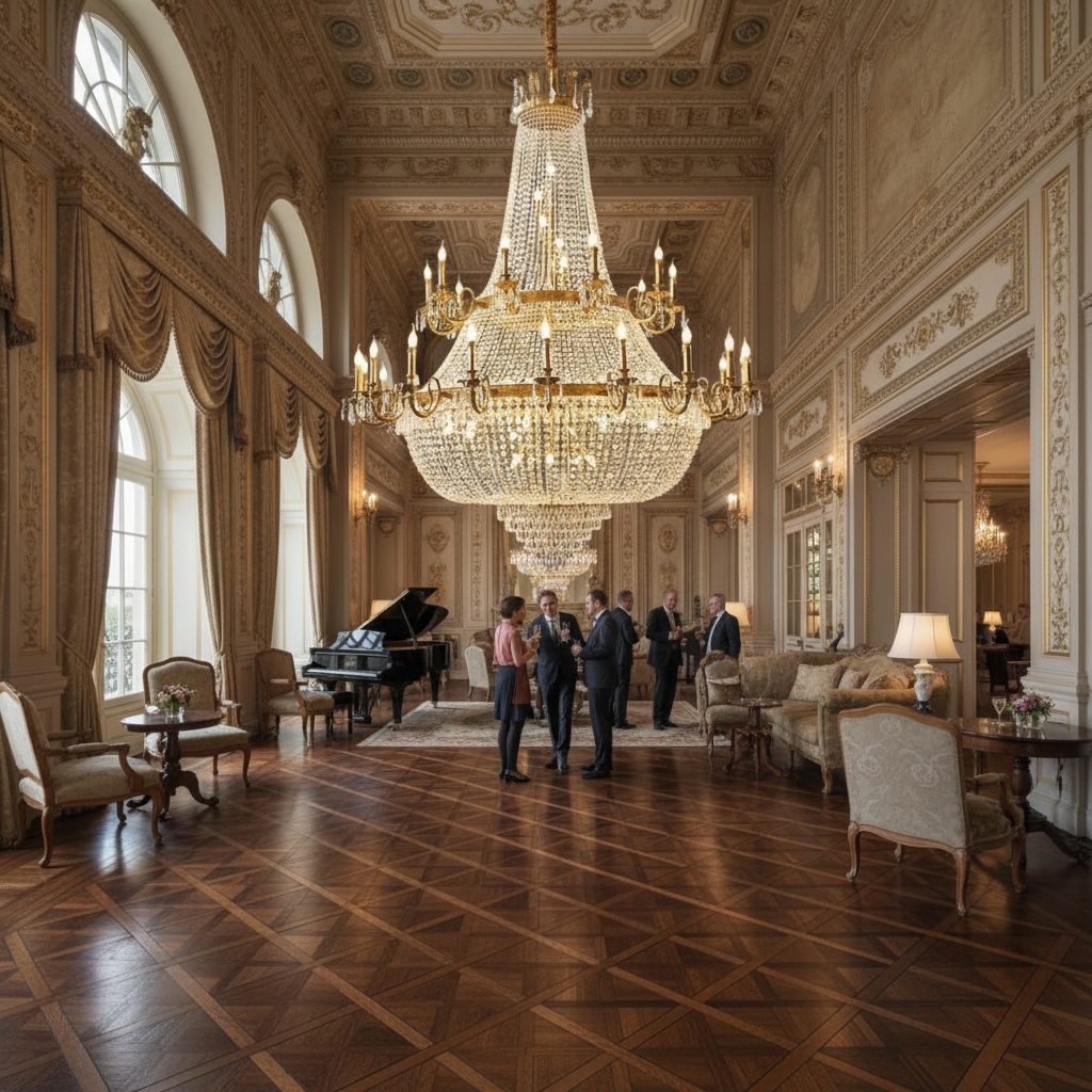 Riviko Grand Lumière Double-Layer Crystal Chandelier - American ballroom or formal entertaining space