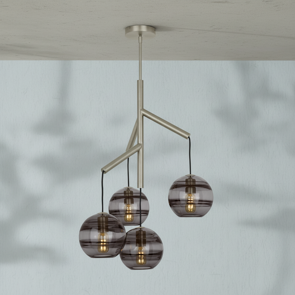 Riviko Veridian Sphere Art Glass Chandelier - Background Shot