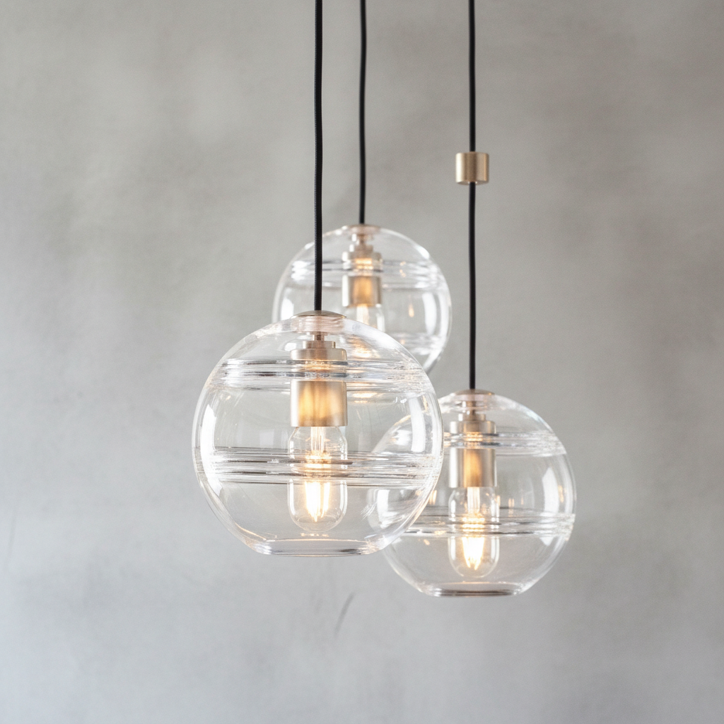 Riviko Veridian Sphere Art Glass Chandelier - Background Shot