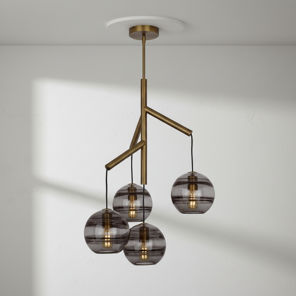 Riviko Veridian Sphere Art Glass Chandelier - Background Shot