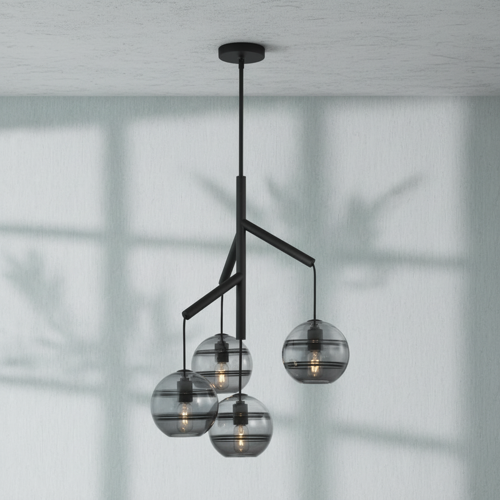Riviko Veridian Sphere Art Glass Chandelier - Background Shot